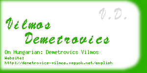 vilmos demetrovics business card